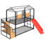 Bunk Bed With Lively Slide And Storage - Black Red Energy Metal Electrifying Spark