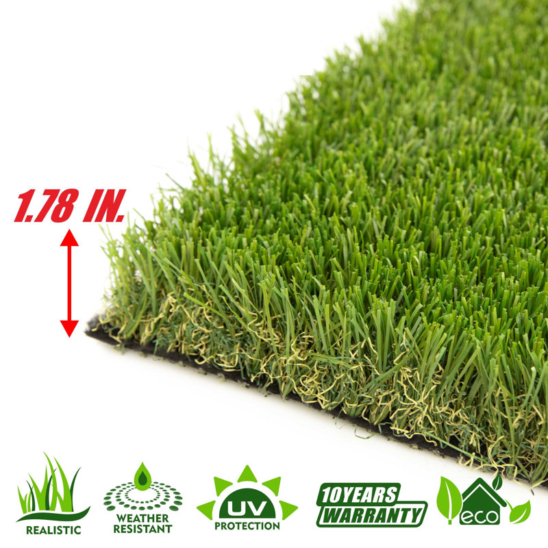 Artificial Grass Turf Customized 1.78" H Thick Synthetic Pet Friendly Lawn Turf Carpet, 1.78" H x 936" W x 144" D