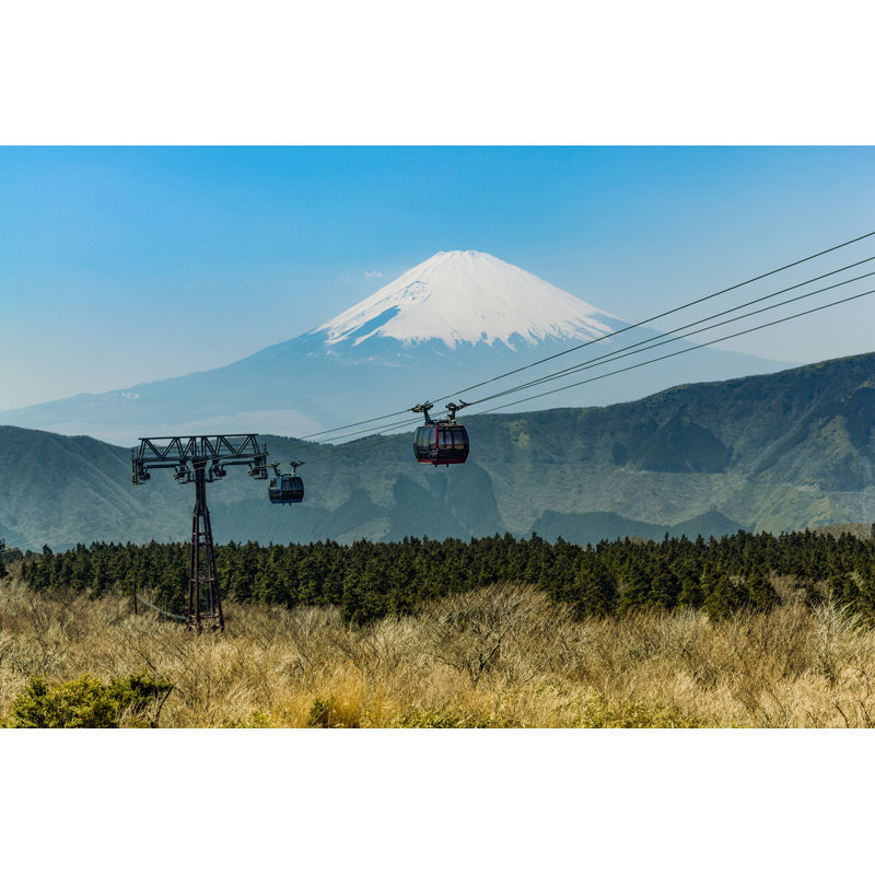 Ropeway At Hakone, Japan With Fuji Mountain View by 35007 - No Frame Painting on Canvas, 51cm H x 76cm W