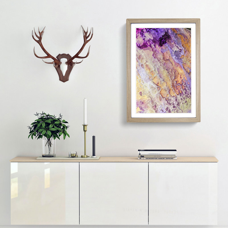 Raise Your Hands in Abstract - Picture Frame Graphic Art Print, 48cm H x 36cm W x 2cm D, Oak Framed