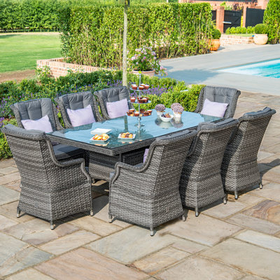 Mitcheldean 8 Seat Rectangular Rattan Dining Set