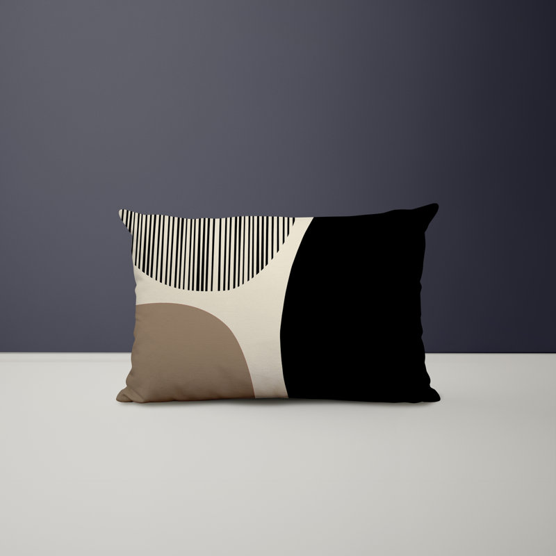 Housse et insert de coussin rectangulaire intérieur / extérieur en polyester / mélange de polyester Chamu, Beige