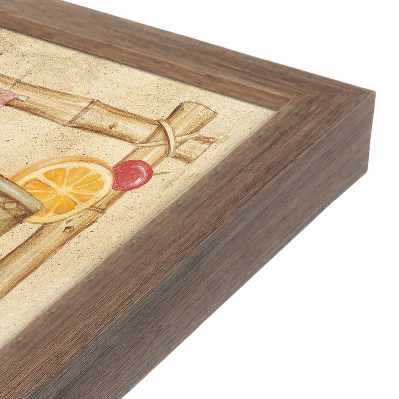 «Tiki Bar» par David Carter, reproduction d'art, H 20 po x l 20 po, Brun