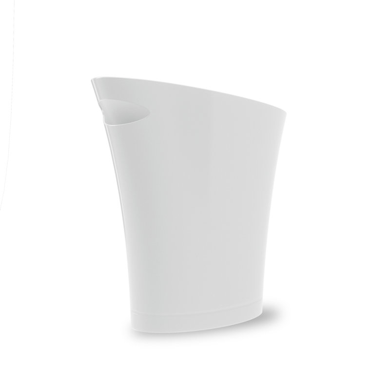 Skinny Plastic Open Waste Basket - 2 Gallons, White