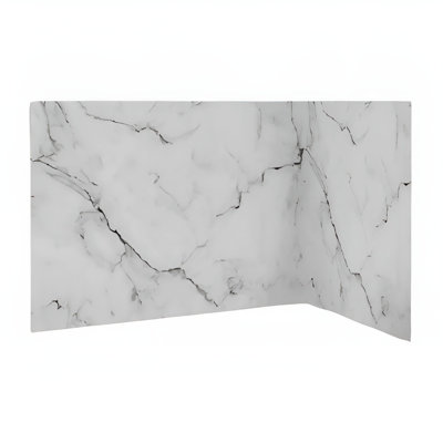 Smooth Venatino Marble Acrylic System with Moulded Seat 59.87"W x 31"D x 96"H