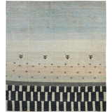Gabbeh Hand-Knotted High-Quality Rust and Black Area Rug