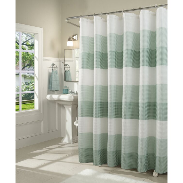 Sage Green and White Abstract Geometric Shower Curtain Bathroom Accessories  Set