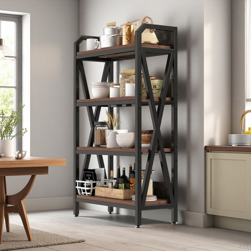 Tablettes de rangement à 4 niveaux 56,30 po Bakers Rack, H 56,3 po x l 33,5 po x P 15,8 po