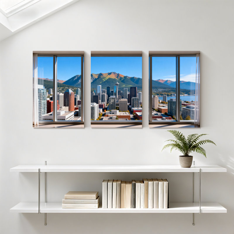 Scénario et paysages urbains, H 18 po x l 36 po
