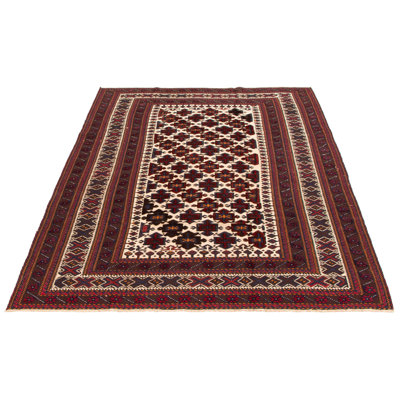Tapis ivoire tadjik rouge 6 pi 7 po x 9 pi 1 po
