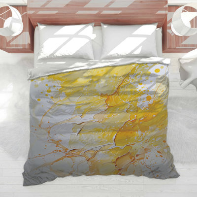 Yellow Splash Bedding Abstract Comforter Modern