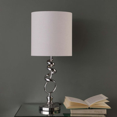 Lampe de table abstraite en métal brossé 21,5 pouces Milo
