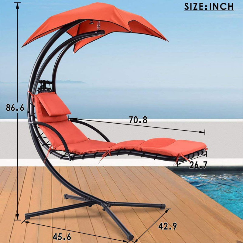 Chaise longue avec support Fairmount, Orange
