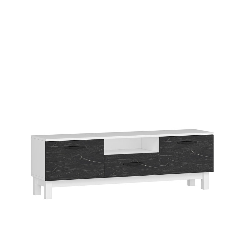 Meuble télé - Crone, Gris / blanc