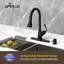 Robinet de cuisine rétractable à poignée simple avec distributeur de savon-60156333