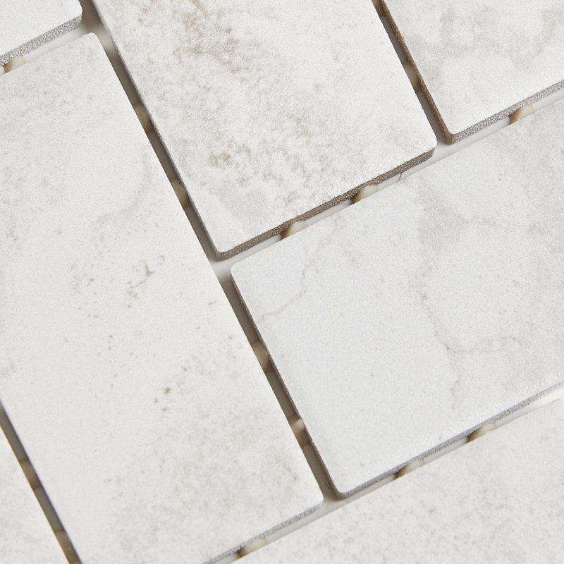 Daltile Archaia 2 x 4 Glazed Ceramic Herringbone Mosaic Tile (12 PC Per Carton) (8.04 SQFT Per Carton), Retic White