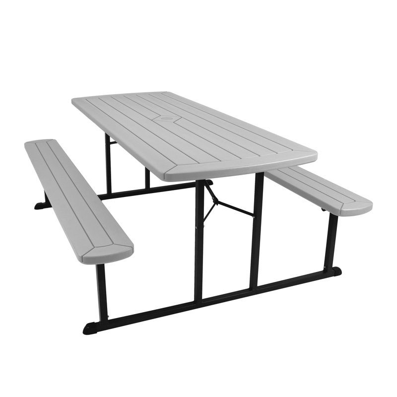 Table de pique-nique pliante robuste, Gris