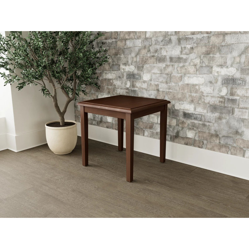 Lenox Wood Waiting Reception End Table Wood Frame Black Melamine Top, 20" H x 20" W x 20" D, Riftwood Walnut