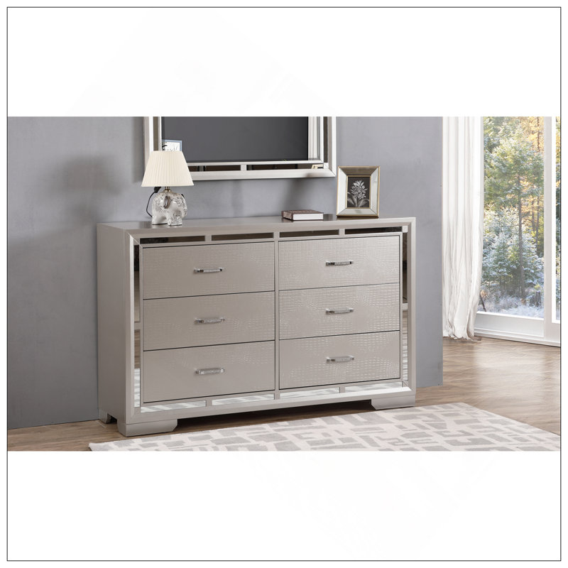 Commode Alana, champagne argenté