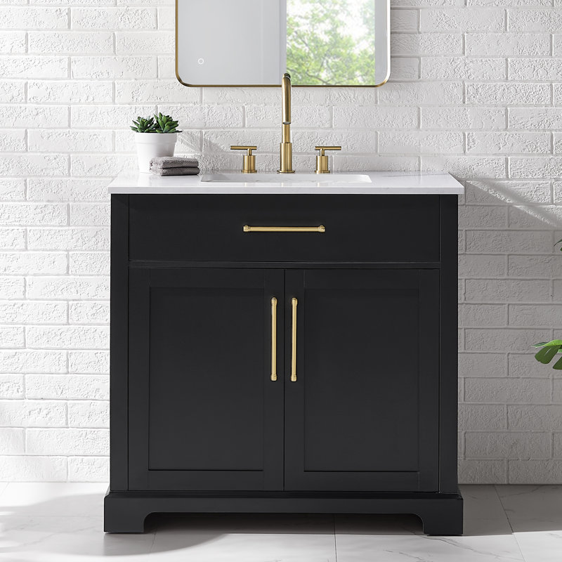 Dahen 36'' Single Bathroom Vanity with Engineered Stone Top