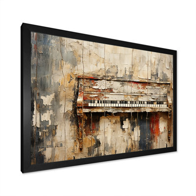 Rustic brown piano melody I - Music Piano, reproduction sur toile