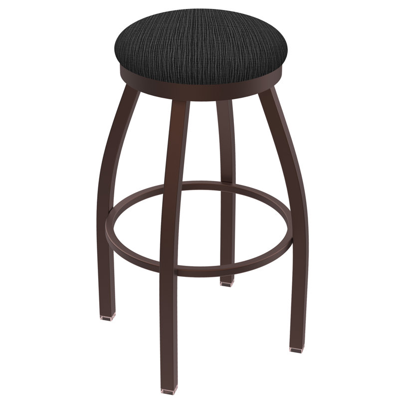 Tabouret pivotant80280 Misha, Tissu - charbon graphique, Bronze, Tabouret de comptoir (assise de 25 po de hauteur)