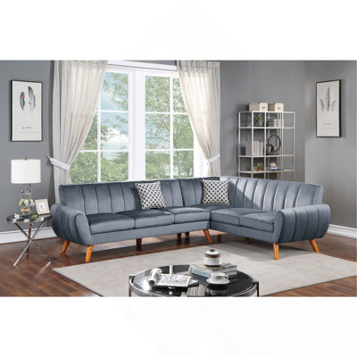 Sectional - 2pc In Black Faux Leather