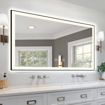 Frameless LED Smart Bathroom Mirror With Dimmable Lighting And Anti-Fog Function
