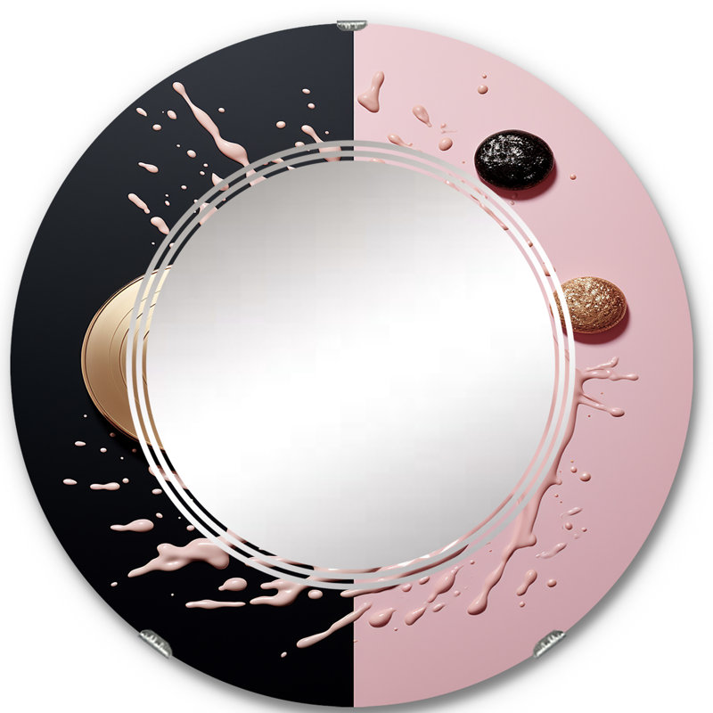 Anansi - Miroir mural moderne rond, 24 po x 24 po