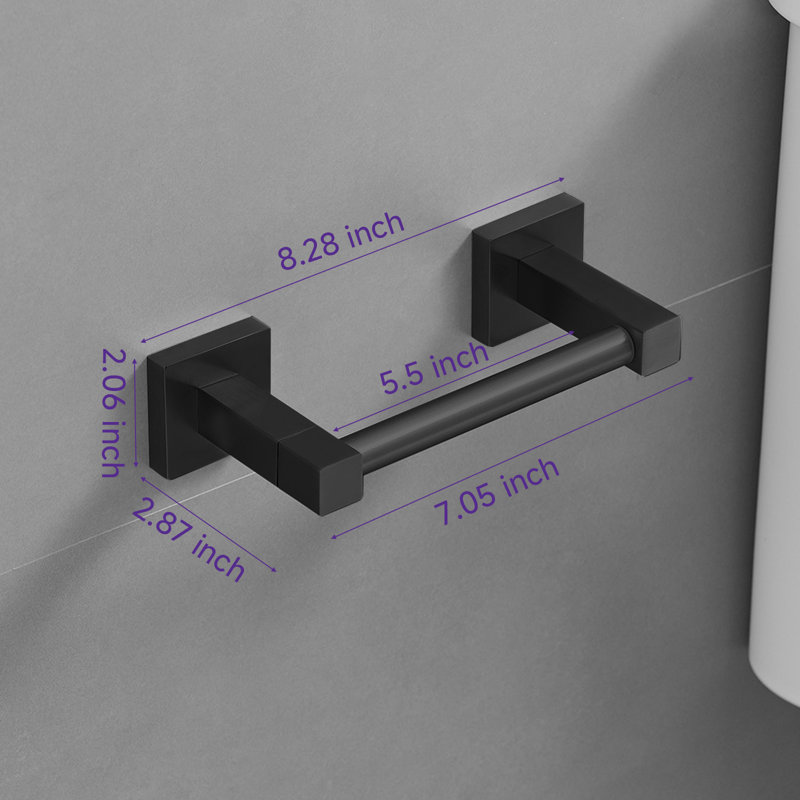 Porte-papier hygiénique à double poteau pivotant Obsidian, Noir mat