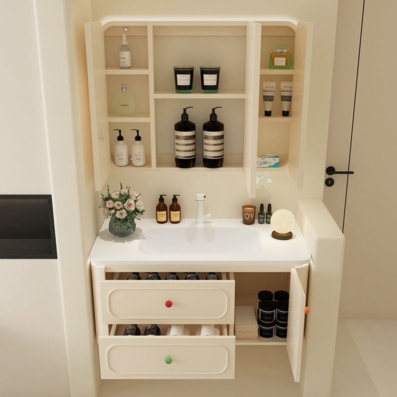 Armoire de salle de bain de style français crème
