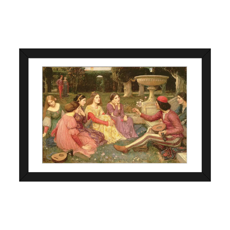 «The Decameron, 1916» par John William Waterhouse, reproduction sur toile, H 16 po x l 24 po x P 1 po, Blanc