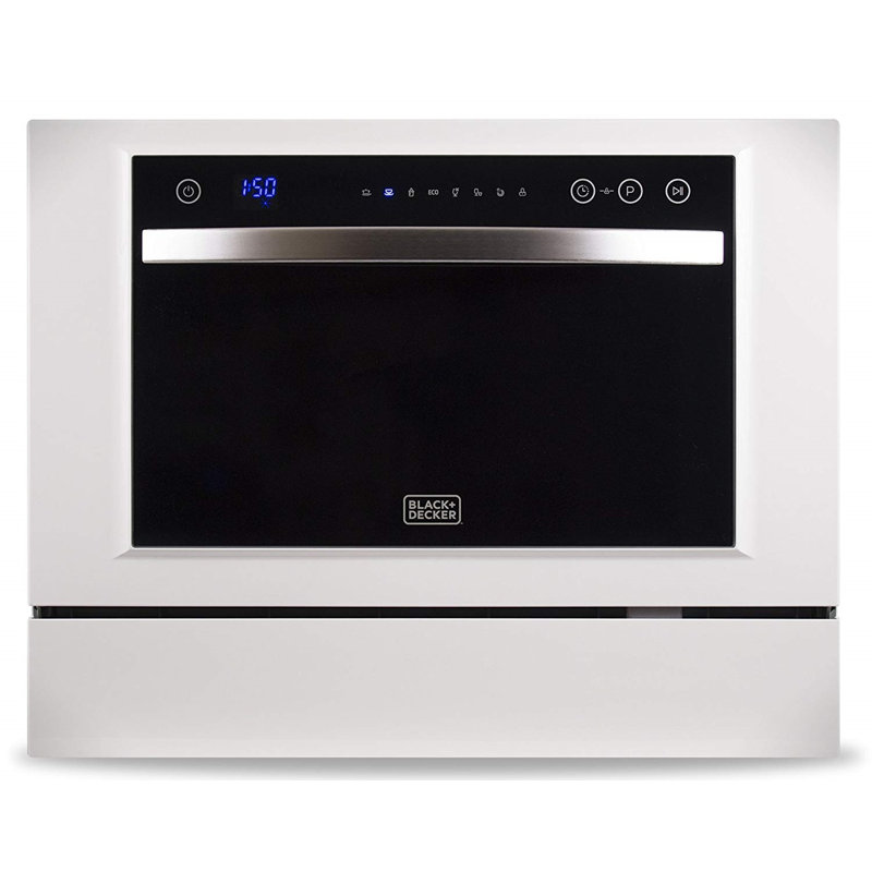 BCDP-Series BLACK+DECKER BCD6W Compact Countertop Dishwasher, 6 Place Settings, White