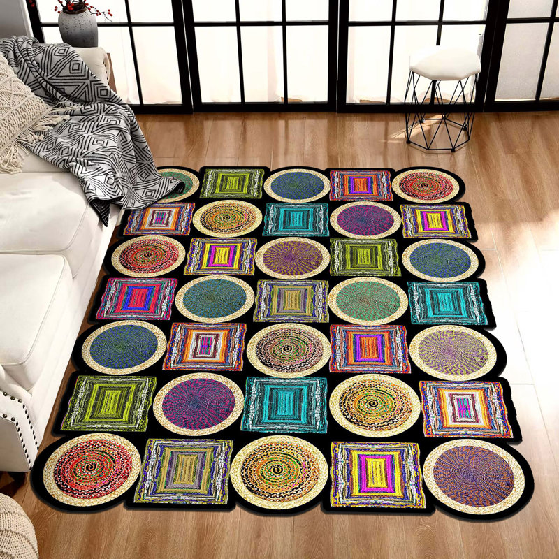 Premium Woven Carpet Area Rug, 5.9 x 9.2 ft, 100% Polyester, 650 g/m² | Antibacterial, Non-Slip Underside, 3D Digital Printing | Machine Washable, Soft Pile Height: 0.3 in | Perfect for Living Room & Bedroom Decor