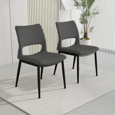 Ensemble de 2 chaises de salle à manger minimalistes avec pieds en métal pour les restaurants, les cuisines et les bureaux