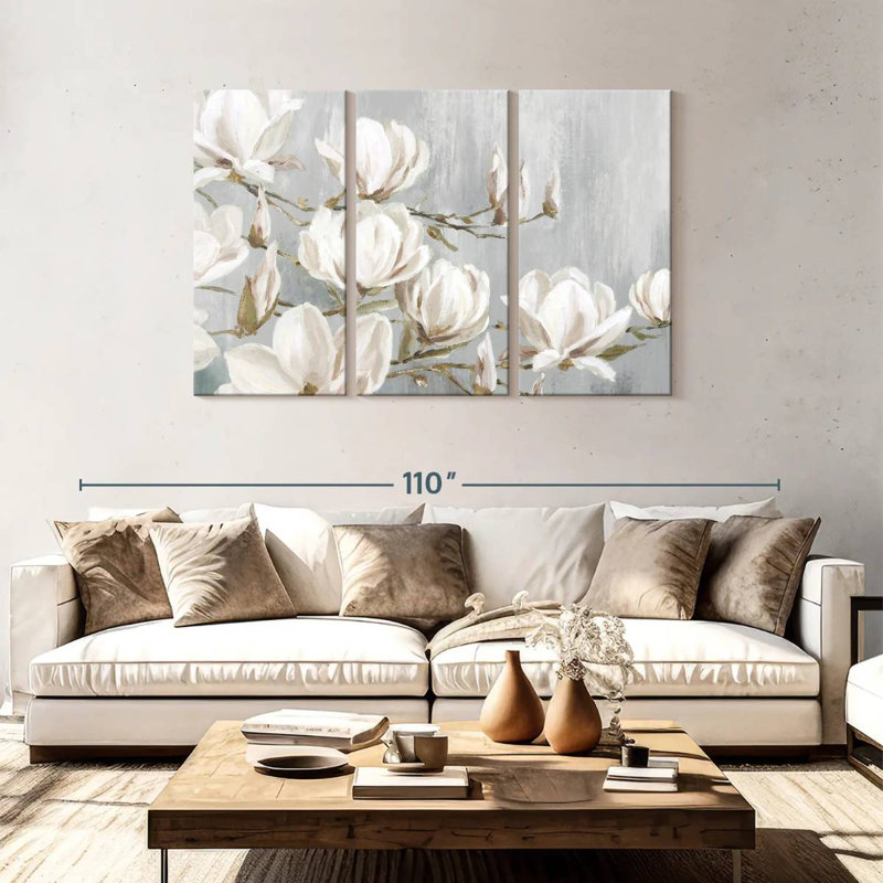 Harnek Blooming White Magnolia, 48" H x 74" W