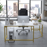 Arlie L-Shaped Metal Base Computer Desk