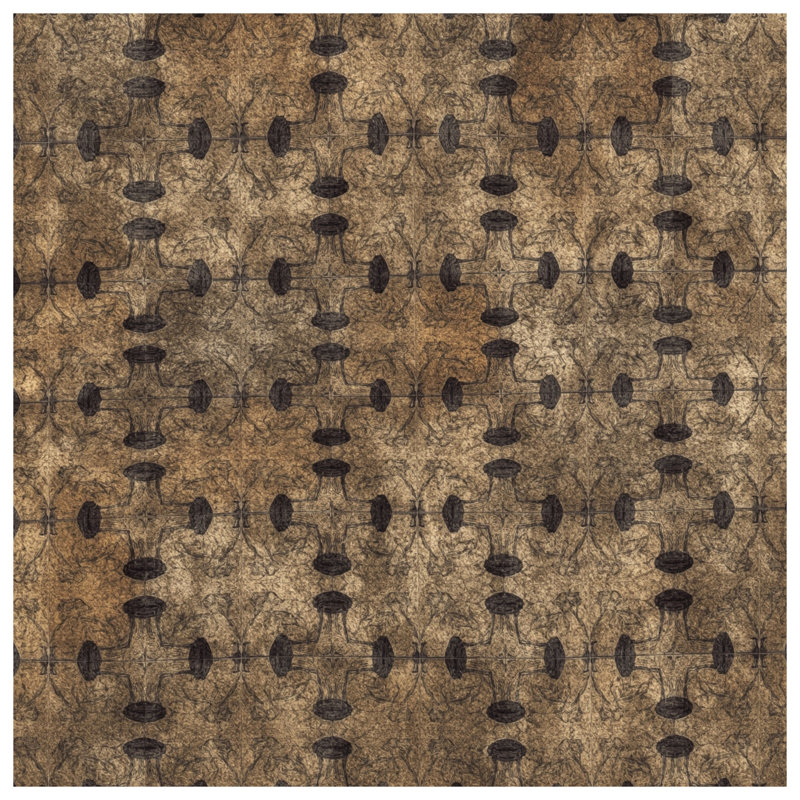 Tapis de bain brun à motif rétro, L 34 po x L 21 po