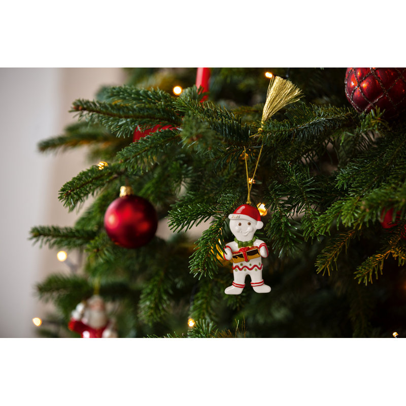 Villeroy & Boch Christmas Classics Collection Christmas Gingerbread Man Shaped Ornament, Premium Porcelain, Collector’s Edition, Date 2025