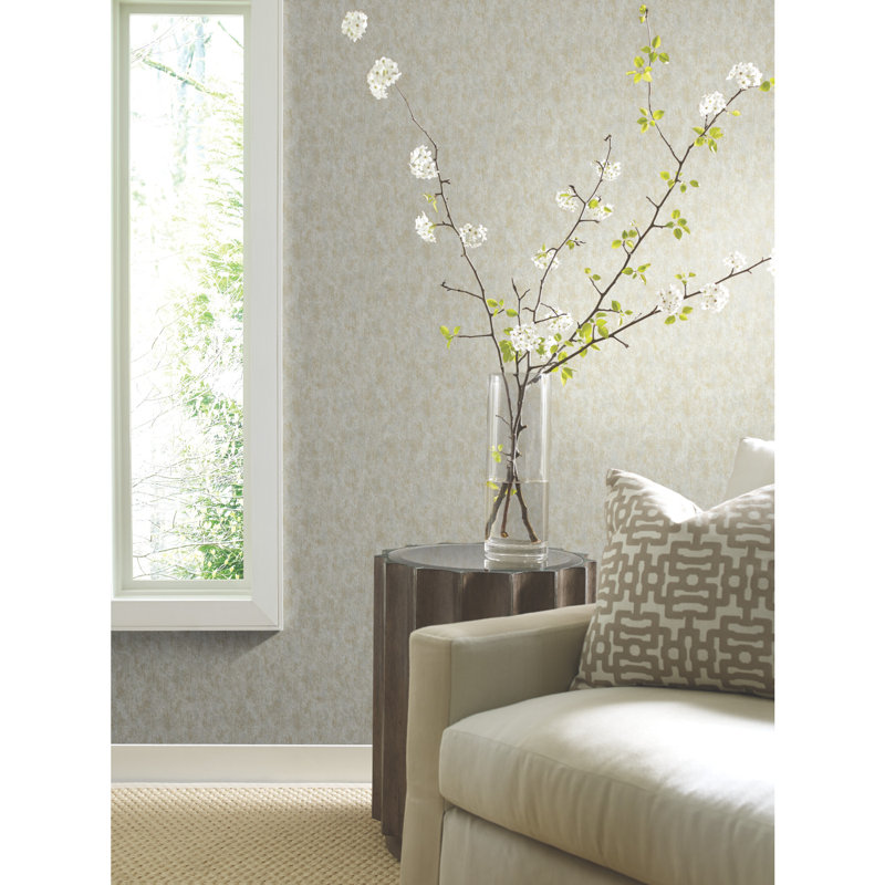 Abstract Metallic Wallpaper Roll, Beige