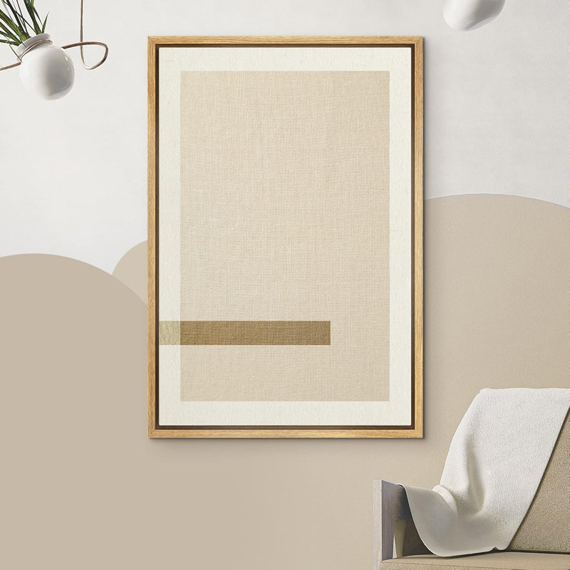 Lignes géométriques abstraites géométriques brun clair, Naturel, H 36 po x l 24 po