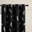 2‑Panel Blackout Curtains, Silver Foil Feather Print-1823014098-1823014096