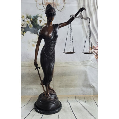 Lilya Lady Justice Bronze Sculpture Lawyer Statue Figurine Office Decor 32 Inches X 19 Inches