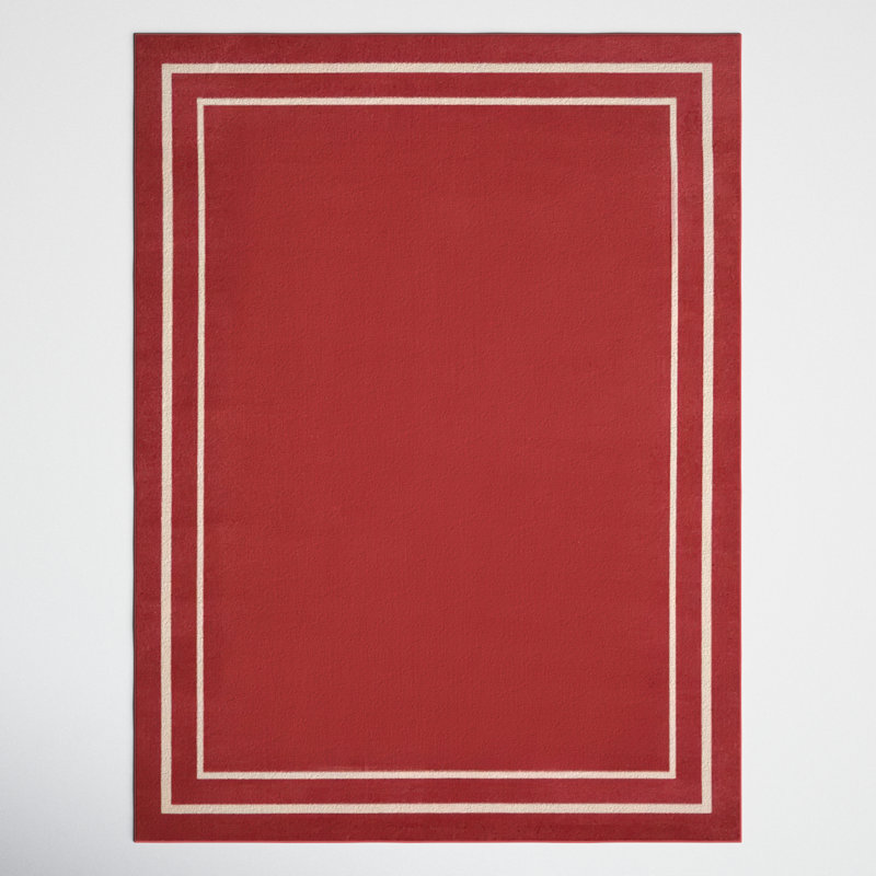 Argentino Abstract Machine Woven Chenille Indoor/Outdoor Area Rug in Red, Rectangle 9' x 12'