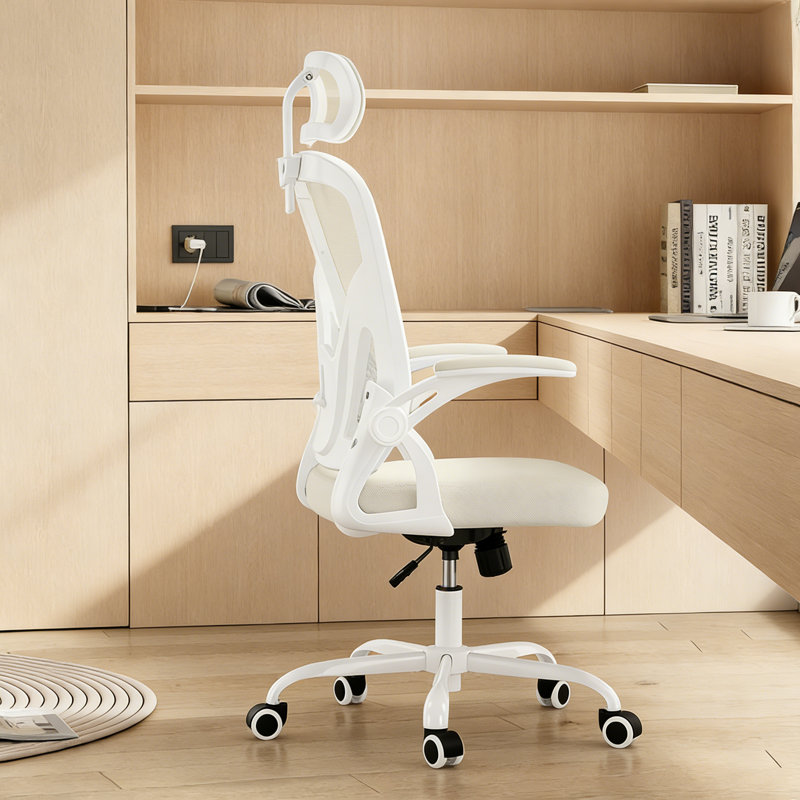 Chaise de bureau à domicile avec appui-tête, chaise de bureau ergonomique, chaise d'ordinateur à haut dossier avec accoudoirs et support lombaire réglable