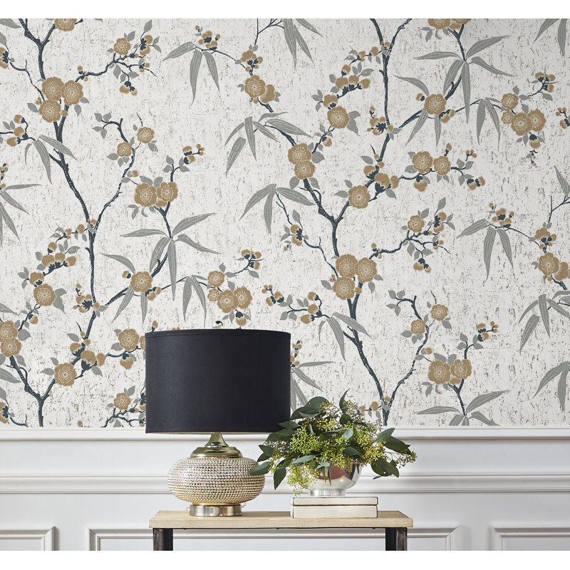 Grass Cloth Floral Roll