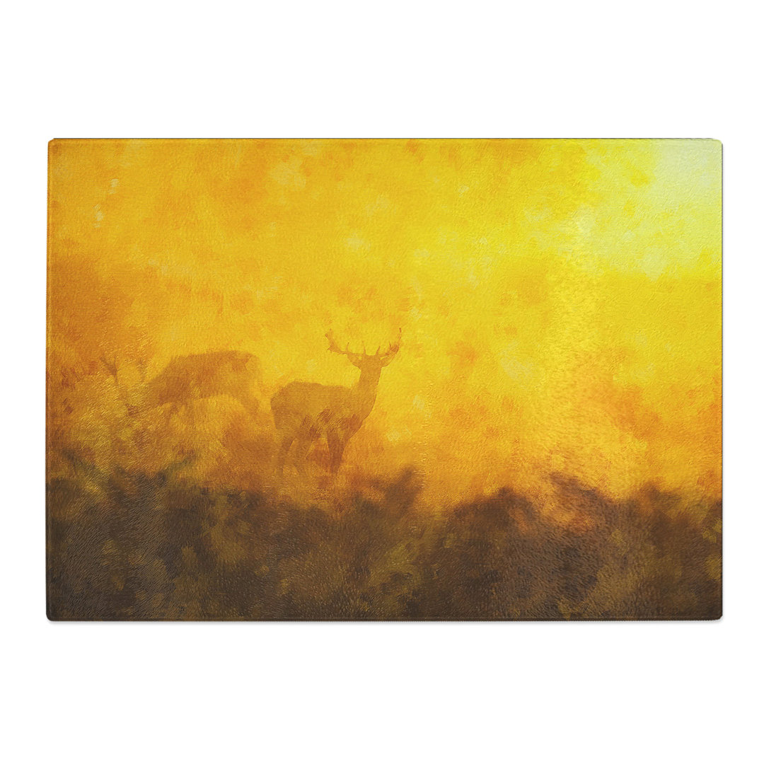 Tempered Glass Grazing Stag Deer Chopping Board