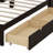 Twin Size Wood Platform Bed With Bookcase Headboard And 2 Side Drawers, Bed Frame With Built-In Downlight And Charging Station-1993347477
