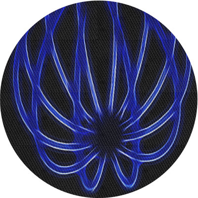 Laine tissée à la machine à motifs géométriques et polyester bleu marine/noir Tapis décoratif