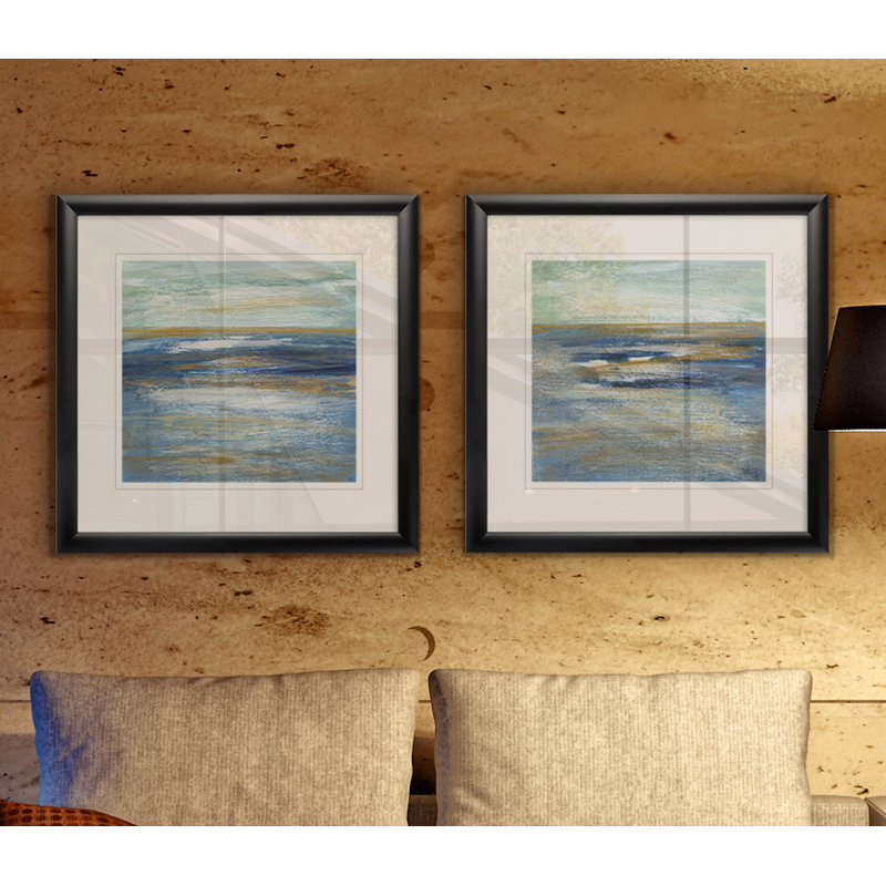 « tuscan shore i », ensemble de 2 reproductions encadrées, Cadre noir